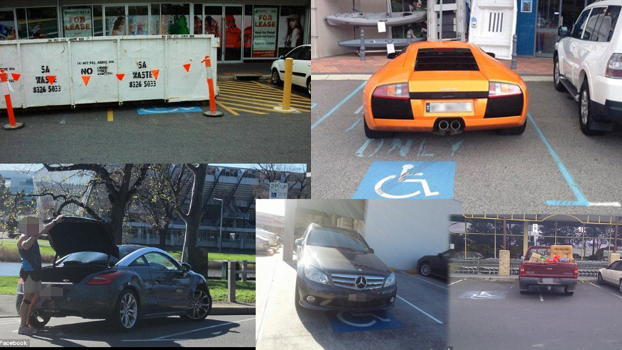 Quelques exemples de parking sauvage sur les places réservées uniquement aux personnes handicapées