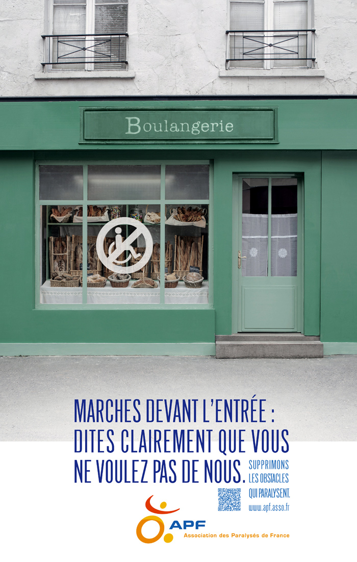 Campagne APF France - Marches devant l'entrée, dîtes clairement que vous ne voulez pas de nous !