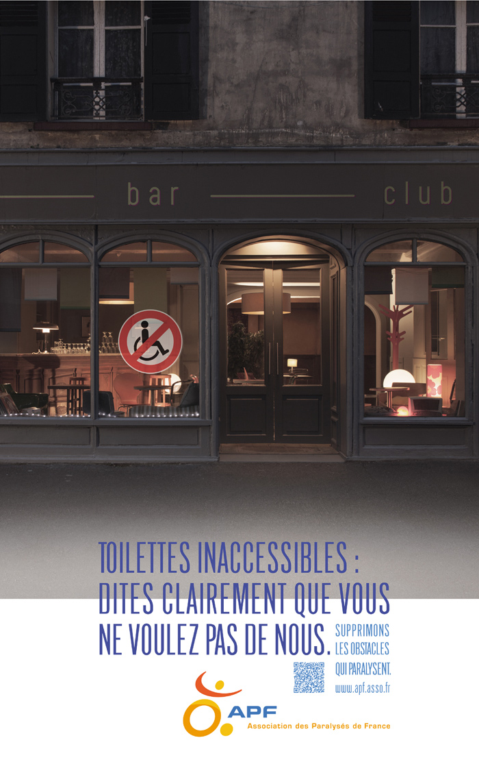 Campagne APF France - Toilettes inacessibles, dîtes clairement que vous ne voulez pas de nous !