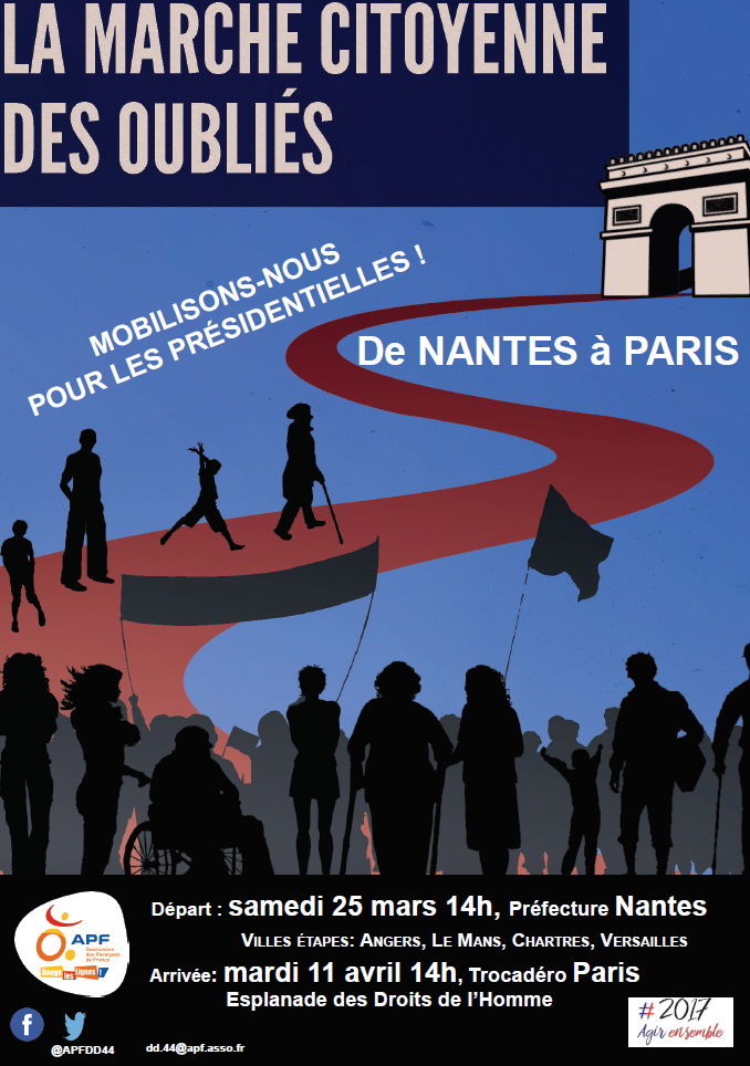 Affiche de la Marche citoyenne des oublies de l'APF 2017