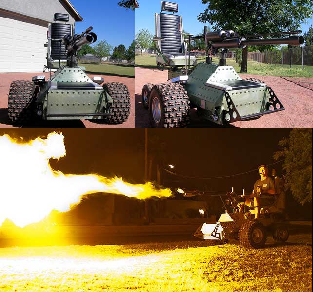 Fauteuil roulant lance-flamme Fauteuil roulant lance-flamme