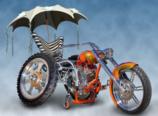 Fauteuil roulant faon rve amricain avec traction moto cruiser - auteur : Pelican