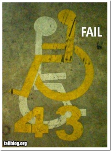 Deux symboles pour handicaps enlacs l'un dans l'autre... Oh lala, voil une zone bien rotique !