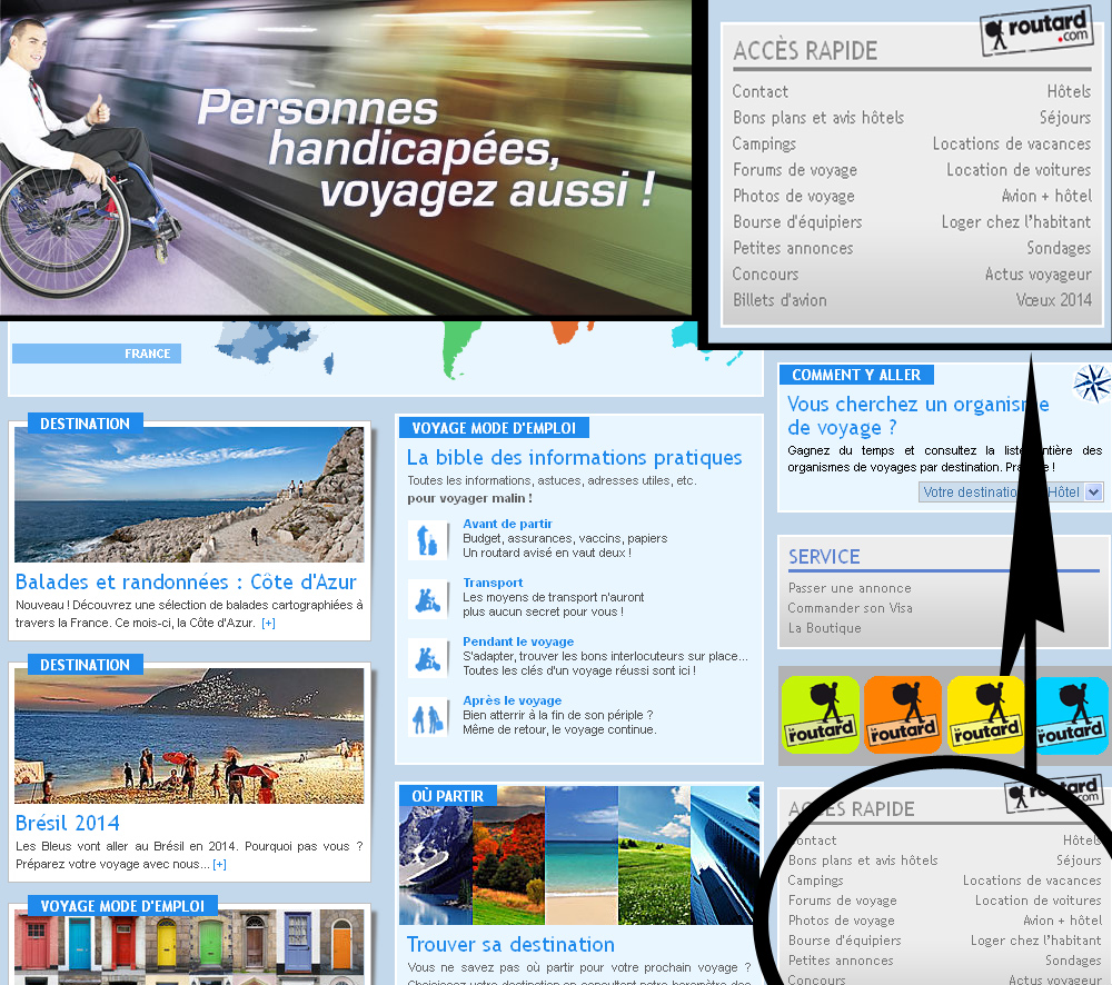 Images de la page pour voyageurs handicapes sur le site du Routard